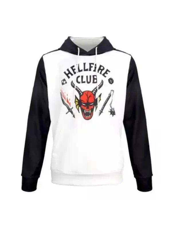 Hellfire Club Stranger Things Season 4 White Hoodie 1