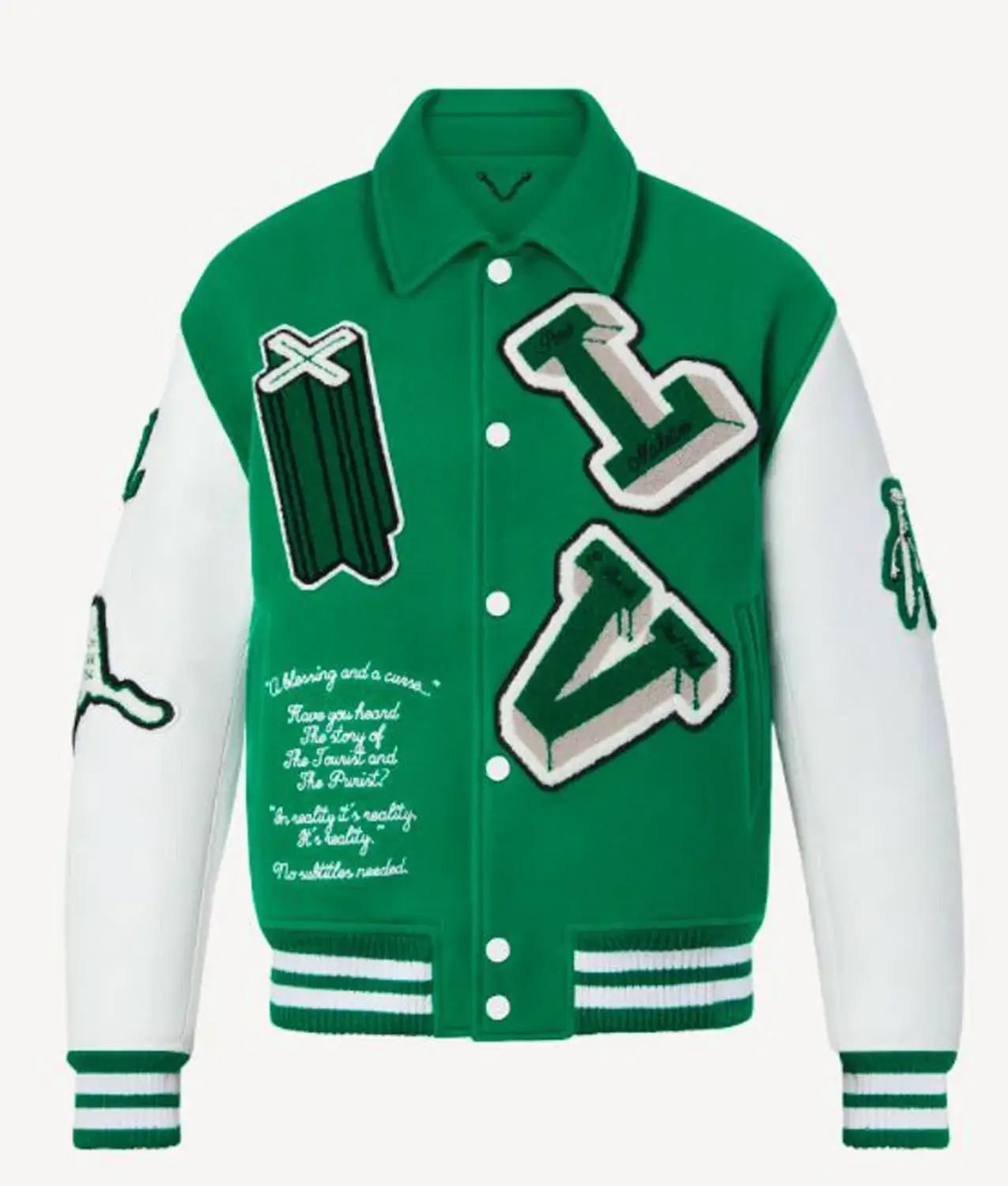 Louis Vuitton Green Varsity Jacket | Mens FW22 Louis Vuitton Jacket