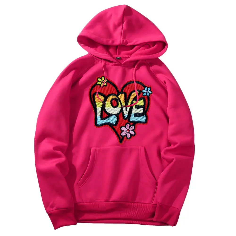Personalized Couple with Initial Heart Anniversary Pink Date Hoodies