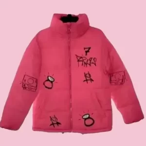Ariana Grande 7 Rings Pink Puffer Jacket