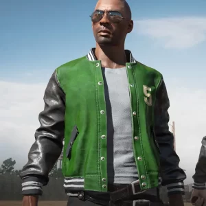 Pubg 5M Green Varsity Jacket