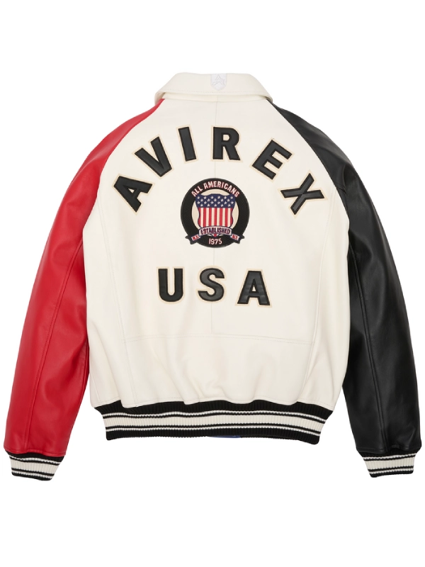Avirex USA Color Block Icon Leather Jacket