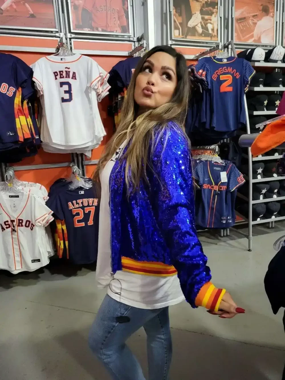 Astros sequined bomber jacket