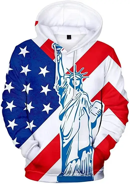 USA Independence Day 3D Hoodie Back