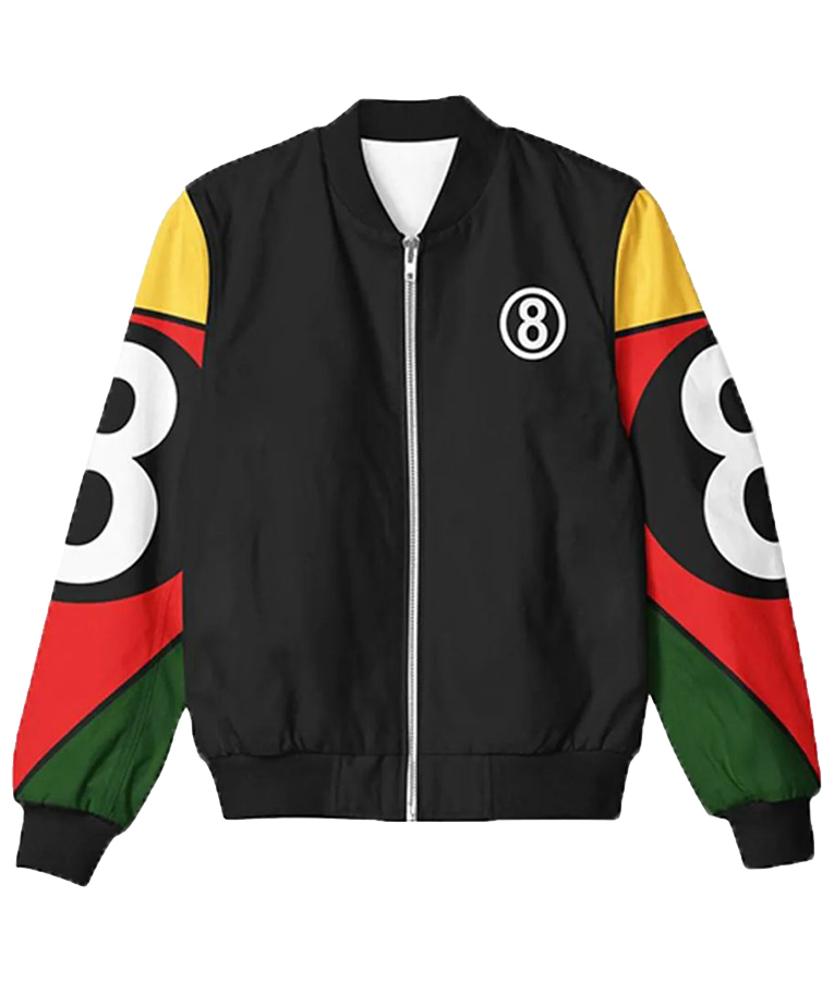 90’s 8 Ball Color Block Bomber Jacket