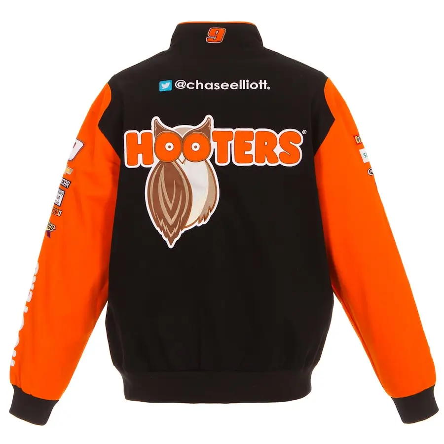 Men's Chase Elliott JH Design Black Hooters Full-Snap Twill Uniform Jacket