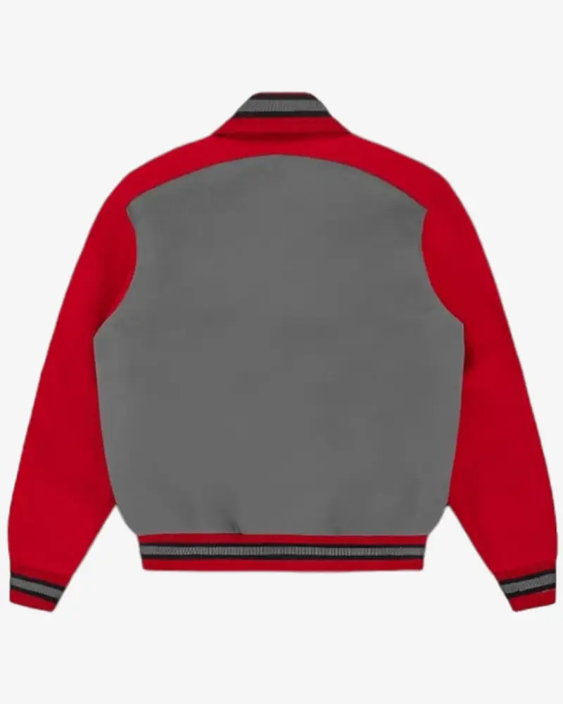 TRENDY ICECREAM College Varsity Wool Gray and Red Jacket