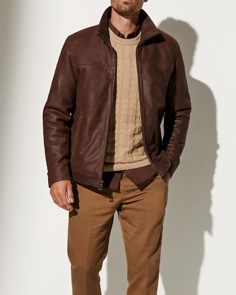 Brown roughout Leather Jacket