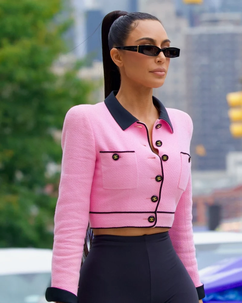Kim Kardashian Vintage Pink Cropped Jacket
